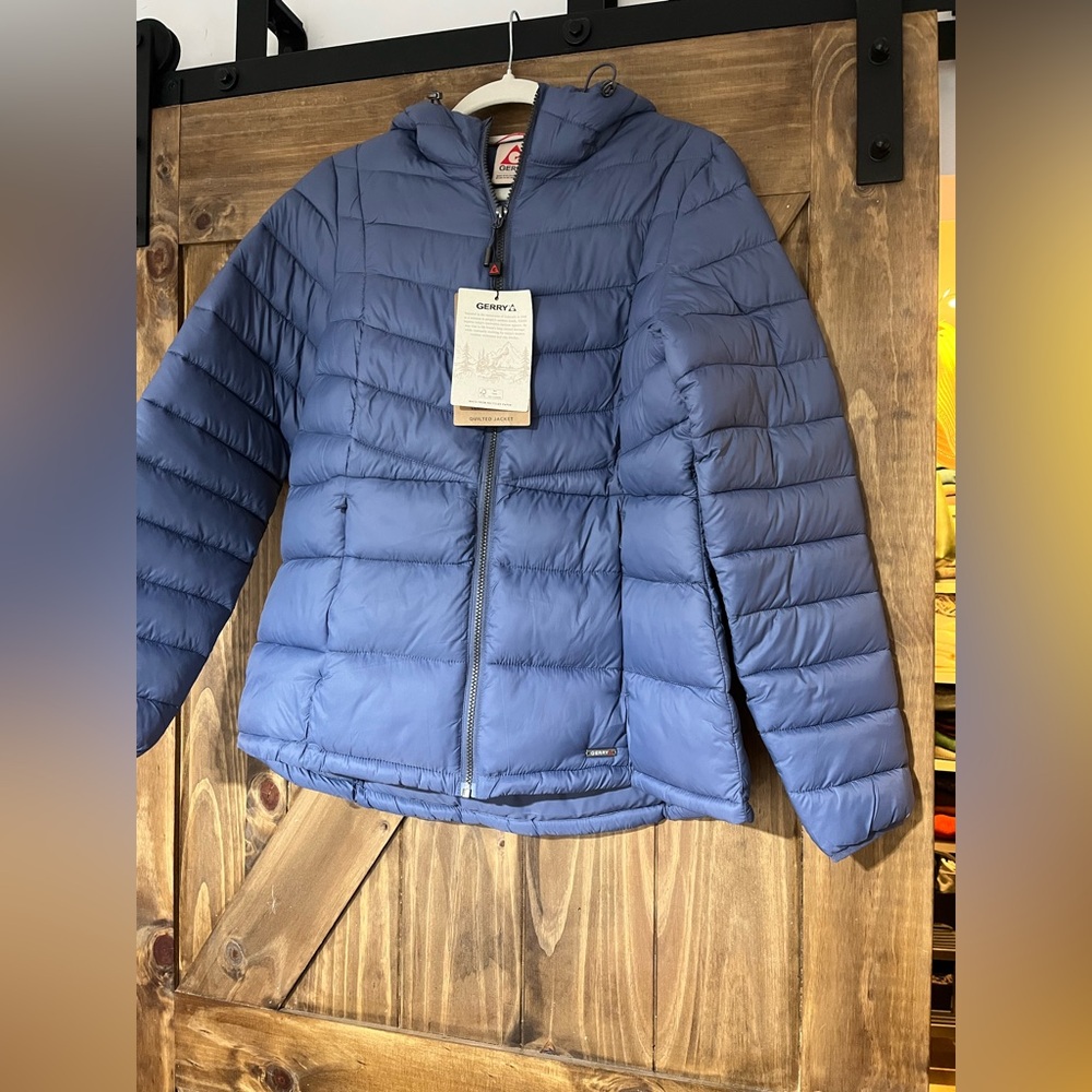 NWT Gerry Woman’s Insulated Quilted Puffer Coat - Periwinkle Blue Size M
